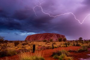 Lightning over Uluru